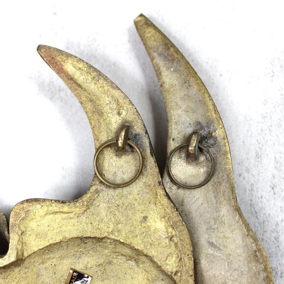 Vintage Brass Fish Wall Decor Pair – Made in India Mid Century Boho Coastal Wall - Picture 10 of 11